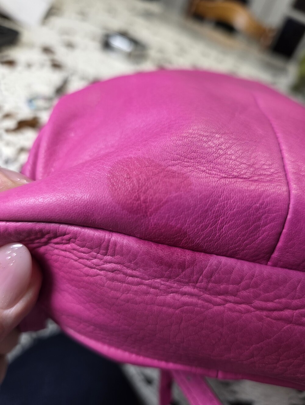 American Leather Co. Pink Leather Crossbody Bag - Picture 13 of 13